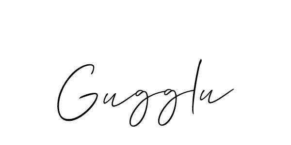 The best way (Allison_Script) to make a short signature is to pick only two or three words in your name. The name Gugglu include a total of six letters. For converting this name. Gugglu signature style 2 images and pictures png