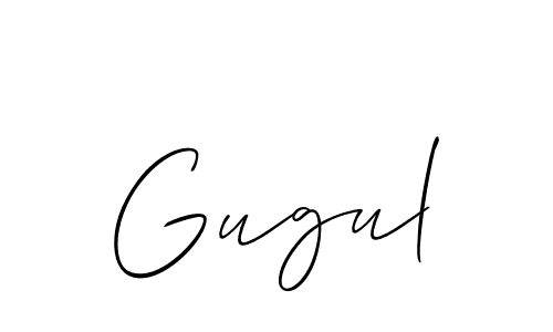 Design your own signature with our free online signature maker. With this signature software, you can create a handwritten (Allison_Script) signature for name Gugul. Gugul signature style 2 images and pictures png