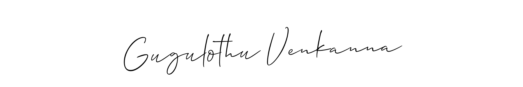 Create a beautiful signature design for name Gugulothu Venkanna. With this signature (Allison_Script) fonts, you can make a handwritten signature for free. Gugulothu Venkanna signature style 2 images and pictures png
