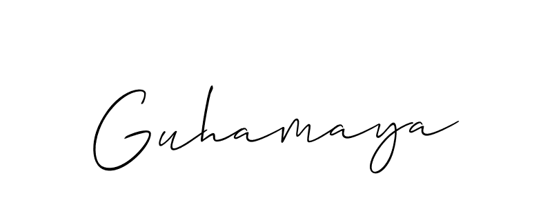 Make a short Guhamaya signature style. Manage your documents anywhere anytime using Allison_Script. Create and add eSignatures, submit forms, share and send files easily. Guhamaya signature style 2 images and pictures png