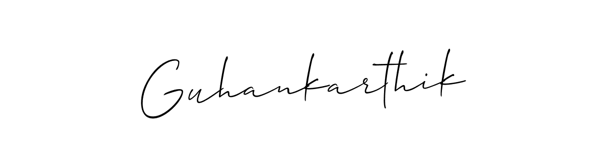 How to make Guhankarthik name signature. Use Allison_Script style for creating short signs online. This is the latest handwritten sign. Guhankarthik signature style 2 images and pictures png