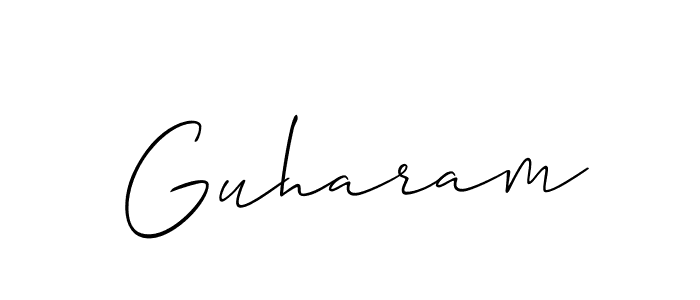 Allison_Script is a professional signature style that is perfect for those who want to add a touch of class to their signature. It is also a great choice for those who want to make their signature more unique. Get Guharam name to fancy signature for free. Guharam signature style 2 images and pictures png