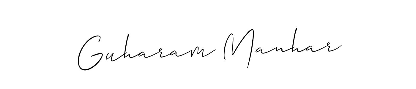 Similarly Allison_Script is the best handwritten signature design. Signature creator online .You can use it as an online autograph creator for name Guharam Manhar. Guharam Manhar signature style 2 images and pictures png