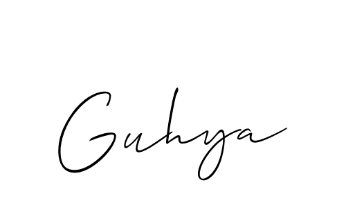 How to make Guhya signature? Allison_Script is a professional autograph style. Create handwritten signature for Guhya name. Guhya signature style 2 images and pictures png