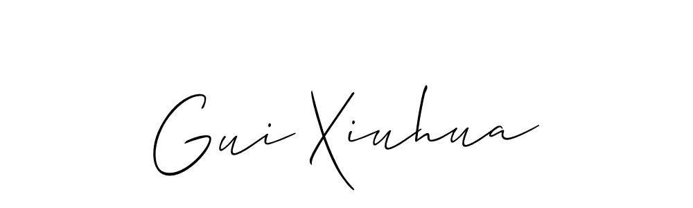 This is the best signature style for the Gui Xiuhua name. Also you like these signature font (Allison_Script). Mix name signature. Gui Xiuhua signature style 2 images and pictures png