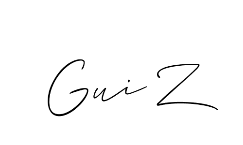 Make a beautiful signature design for name Gui Z. With this signature (Allison_Script) style, you can create a handwritten signature for free. Gui Z signature style 2 images and pictures png