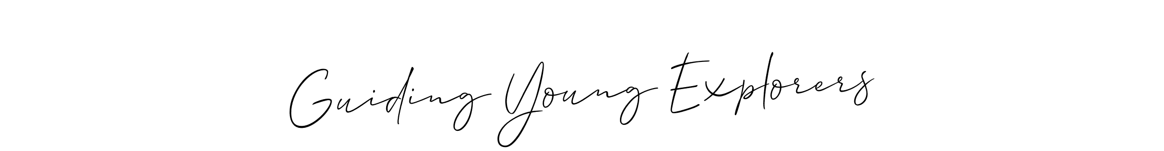 Create a beautiful signature design for name Guiding Young Explorers. With this signature (Allison_Script) fonts, you can make a handwritten signature for free. Guiding Young Explorers signature style 2 images and pictures png