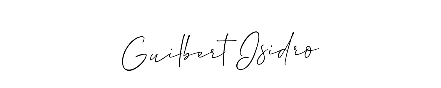 Create a beautiful signature design for name Guilbert Isidro. With this signature (Allison_Script) fonts, you can make a handwritten signature for free. Guilbert Isidro signature style 2 images and pictures png