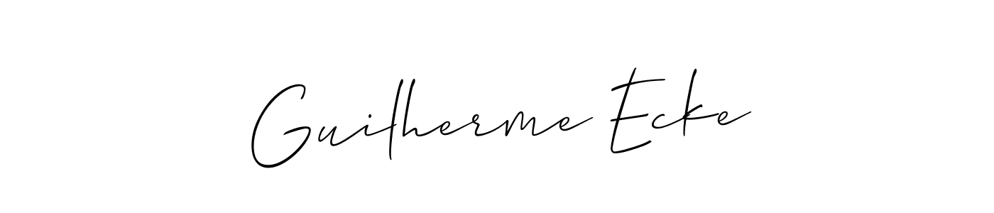You should practise on your own different ways (Allison_Script) to write your name (Guilherme Ecke) in signature. don't let someone else do it for you. Guilherme Ecke signature style 2 images and pictures png