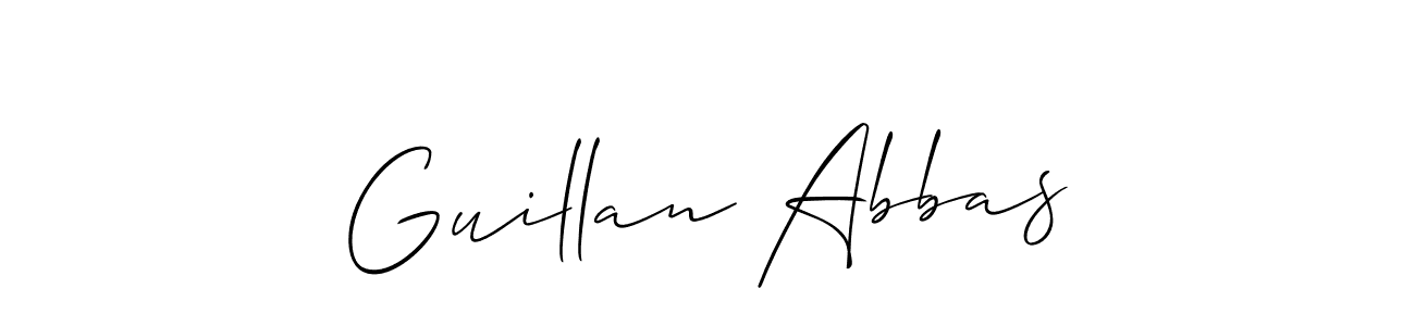 Also we have Guillan Abbas name is the best signature style. Create professional handwritten signature collection using Allison_Script autograph style. Guillan Abbas signature style 2 images and pictures png