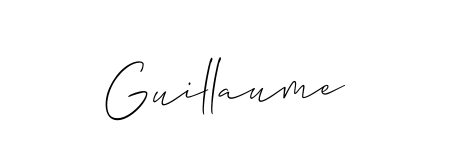 Make a beautiful signature design for name Guillaume. With this signature (Allison_Script) style, you can create a handwritten signature for free. Guillaume signature style 2 images and pictures png