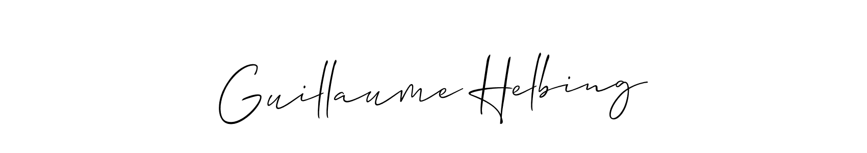 Also You can easily find your signature by using the search form. We will create Guillaume Helbing name handwritten signature images for you free of cost using Allison_Script sign style. Guillaume Helbing signature style 2 images and pictures png