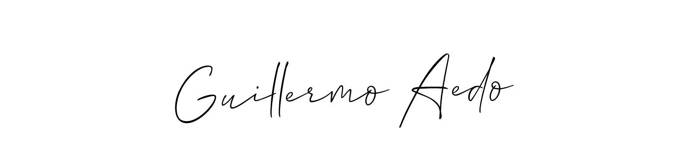 How to make Guillermo Aedo signature? Allison_Script is a professional autograph style. Create handwritten signature for Guillermo Aedo name. Guillermo Aedo signature style 2 images and pictures png