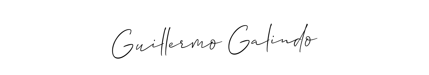 Allison_Script is a professional signature style that is perfect for those who want to add a touch of class to their signature. It is also a great choice for those who want to make their signature more unique. Get Guillermo Galindo name to fancy signature for free. Guillermo Galindo signature style 2 images and pictures png