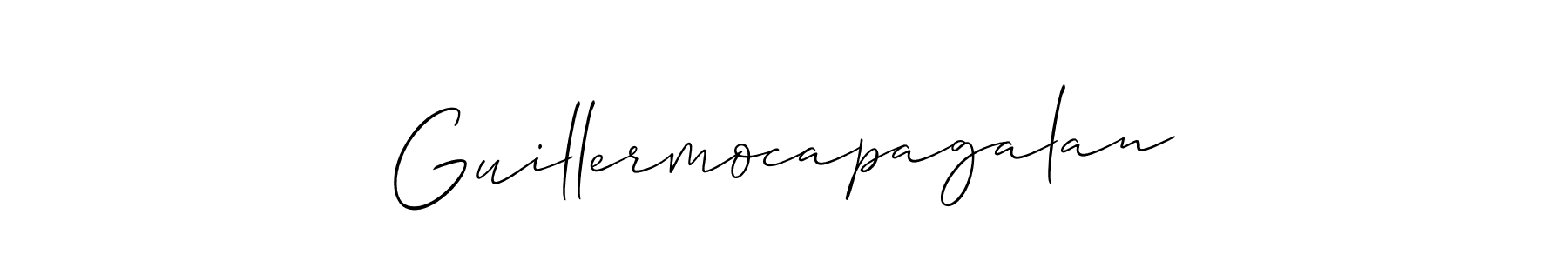 Make a short Guillermocapagalan signature style. Manage your documents anywhere anytime using Allison_Script. Create and add eSignatures, submit forms, share and send files easily. Guillermocapagalan signature style 2 images and pictures png