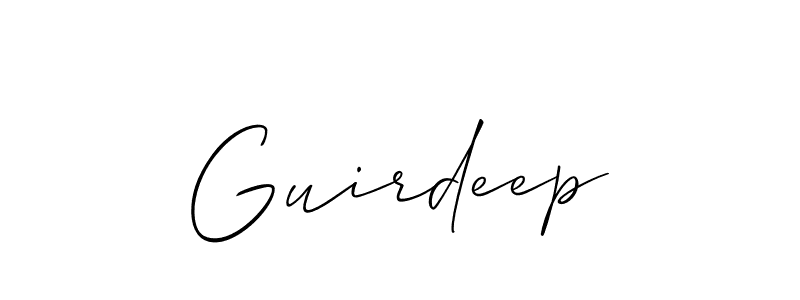 Guirdeep stylish signature style. Best Handwritten Sign (Allison_Script) for my name. Handwritten Signature Collection Ideas for my name Guirdeep. Guirdeep signature style 2 images and pictures png