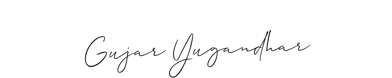 You should practise on your own different ways (Allison_Script) to write your name (Gujar Yugandhar) in signature. don't let someone else do it for you. Gujar Yugandhar signature style 2 images and pictures png