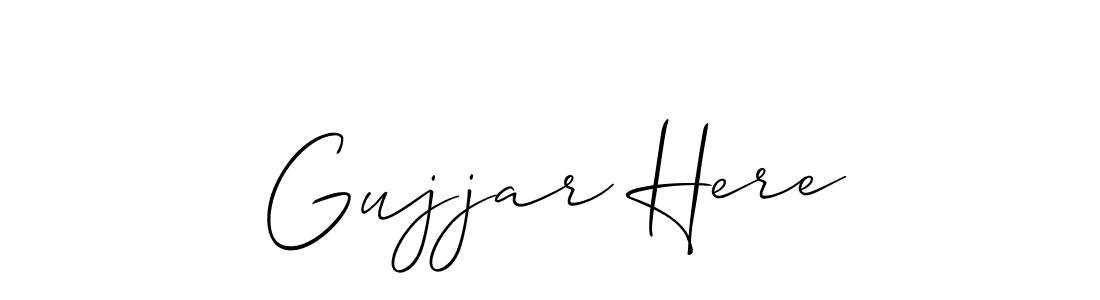 Also we have Gujjar Here name is the best signature style. Create professional handwritten signature collection using Allison_Script autograph style. Gujjar Here signature style 2 images and pictures png