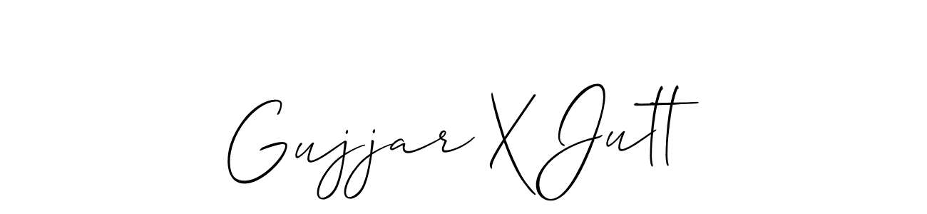 Similarly Allison_Script is the best handwritten signature design. Signature creator online .You can use it as an online autograph creator for name Gujjar X Jutt. Gujjar X Jutt signature style 2 images and pictures png