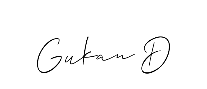 Use a signature maker to create a handwritten signature online. With this signature software, you can design (Allison_Script) your own signature for name Gukan D. Gukan D signature style 2 images and pictures png