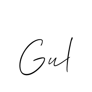Use a signature maker to create a handwritten signature online. With this signature software, you can design (Allison_Script) your own signature for name Gul. Gul signature style 2 images and pictures png