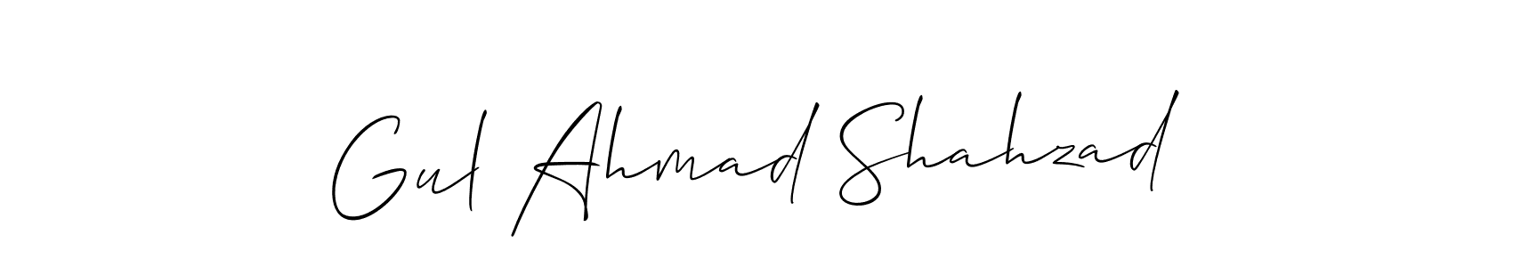 Make a short Gul Ahmad Shahzad signature style. Manage your documents anywhere anytime using Allison_Script. Create and add eSignatures, submit forms, share and send files easily. Gul Ahmad Shahzad signature style 2 images and pictures png