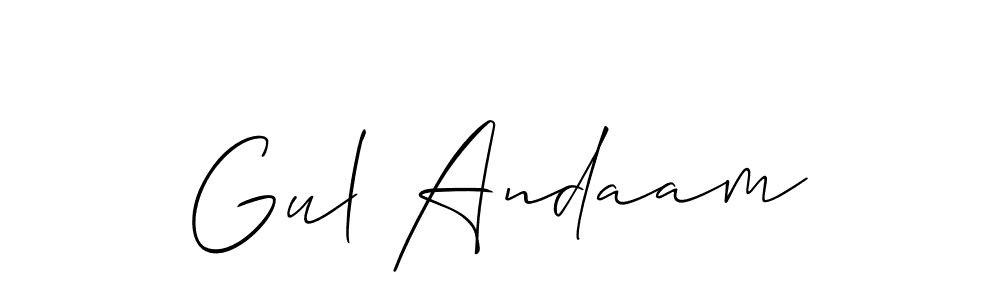 Gul Andaam stylish signature style. Best Handwritten Sign (Allison_Script) for my name. Handwritten Signature Collection Ideas for my name Gul Andaam. Gul Andaam signature style 2 images and pictures png