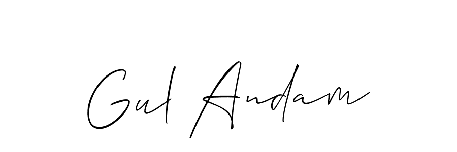 How to make Gul Andam name signature. Use Allison_Script style for creating short signs online. This is the latest handwritten sign. Gul Andam signature style 2 images and pictures png