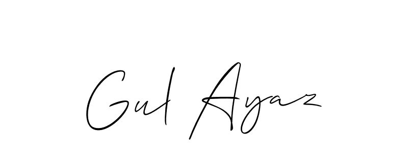 How to make Gul Ayaz name signature. Use Allison_Script style for creating short signs online. This is the latest handwritten sign. Gul Ayaz signature style 2 images and pictures png