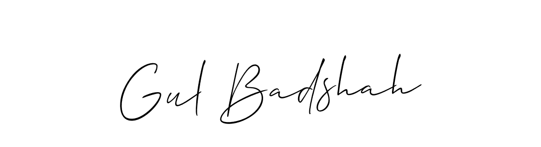 How to Draw Gul Badshah signature style? Allison_Script is a latest design signature styles for name Gul Badshah. Gul Badshah signature style 2 images and pictures png