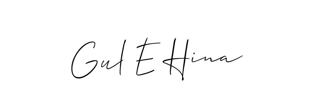 Allison_Script is a professional signature style that is perfect for those who want to add a touch of class to their signature. It is also a great choice for those who want to make their signature more unique. Get Gul E Hina name to fancy signature for free. Gul E Hina signature style 2 images and pictures png