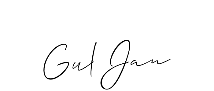 Make a beautiful signature design for name Gul Jan. With this signature (Allison_Script) style, you can create a handwritten signature for free. Gul Jan signature style 2 images and pictures png