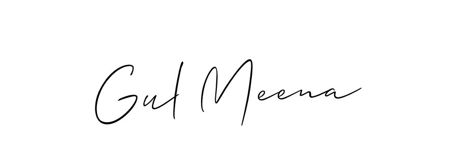 You should practise on your own different ways (Allison_Script) to write your name (Gul Meena) in signature. don't let someone else do it for you. Gul Meena signature style 2 images and pictures png