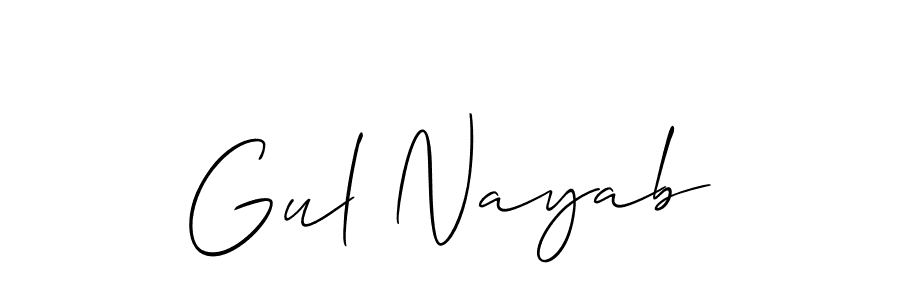 Design your own signature with our free online signature maker. With this signature software, you can create a handwritten (Allison_Script) signature for name Gul Nayab. Gul Nayab signature style 2 images and pictures png