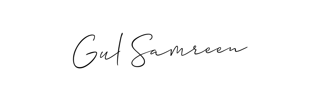 Design your own signature with our free online signature maker. With this signature software, you can create a handwritten (Allison_Script) signature for name Gul Samreen. Gul Samreen signature style 2 images and pictures png