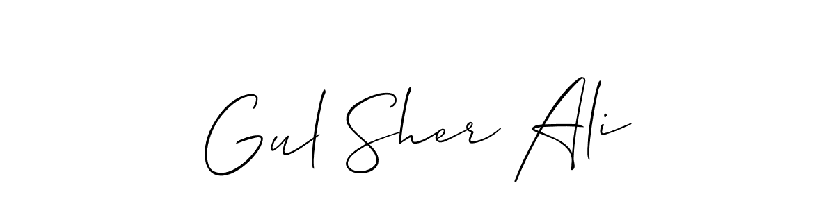 You should practise on your own different ways (Allison_Script) to write your name (Gul Sher Ali) in signature. don't let someone else do it for you. Gul Sher Ali signature style 2 images and pictures png