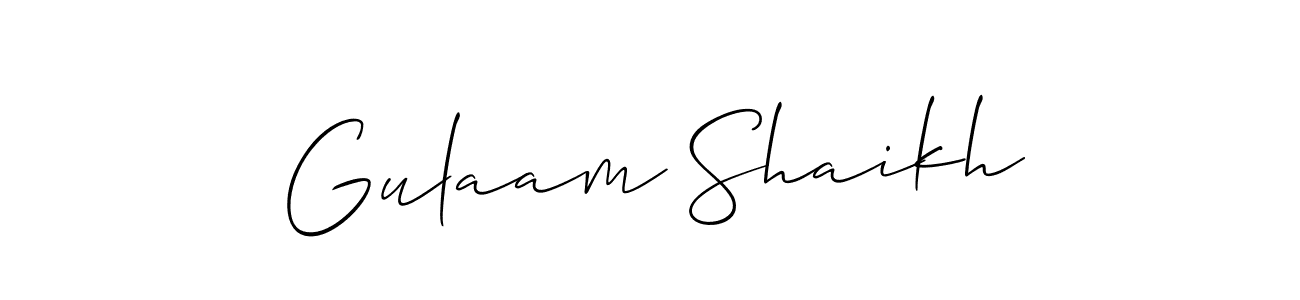 Make a beautiful signature design for name Gulaam Shaikh. With this signature (Allison_Script) style, you can create a handwritten signature for free. Gulaam Shaikh signature style 2 images and pictures png