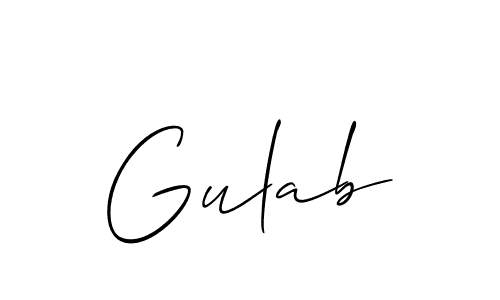 It looks lik you need a new signature style for name Gulab. Design unique handwritten (Allison_Script) signature with our free signature maker in just a few clicks. Gulab signature style 2 images and pictures png
