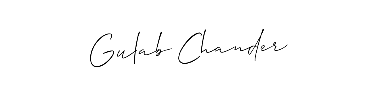 Design your own signature with our free online signature maker. With this signature software, you can create a handwritten (Allison_Script) signature for name Gulab Chander. Gulab Chander signature style 2 images and pictures png