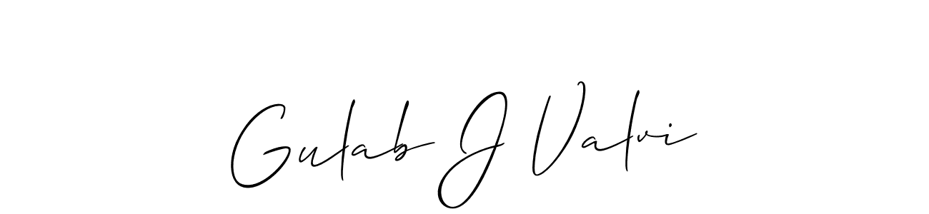 Best and Professional Signature Style for Gulab J Valvi. Allison_Script Best Signature Style Collection. Gulab J Valvi signature style 2 images and pictures png