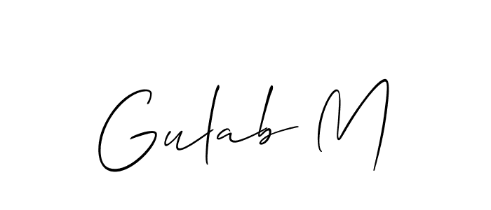 How to make Gulab M signature? Allison_Script is a professional autograph style. Create handwritten signature for Gulab M name. Gulab M signature style 2 images and pictures png