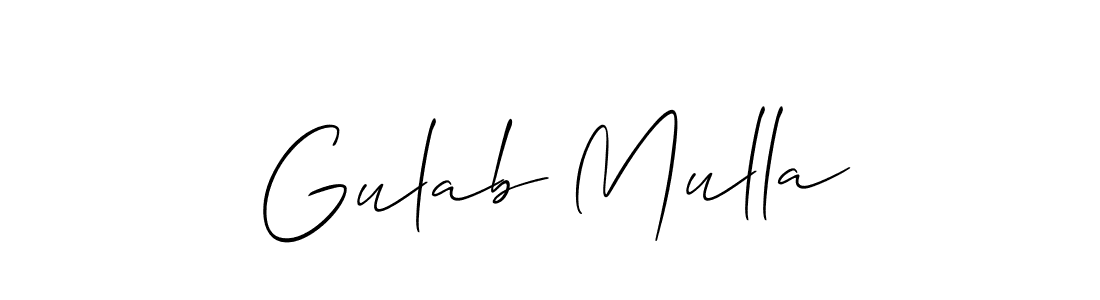 The best way (Allison_Script) to make a short signature is to pick only two or three words in your name. The name Gulab Mulla include a total of six letters. For converting this name. Gulab Mulla signature style 2 images and pictures png