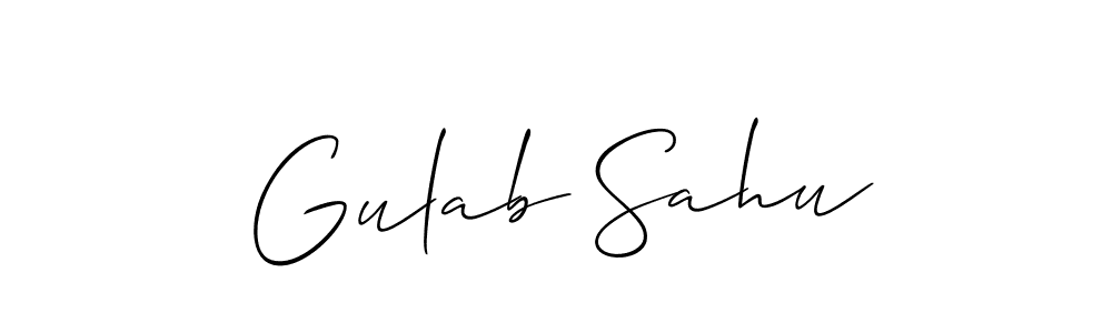 The best way (Allison_Script) to make a short signature is to pick only two or three words in your name. The name Gulab Sahu include a total of six letters. For converting this name. Gulab Sahu signature style 2 images and pictures png