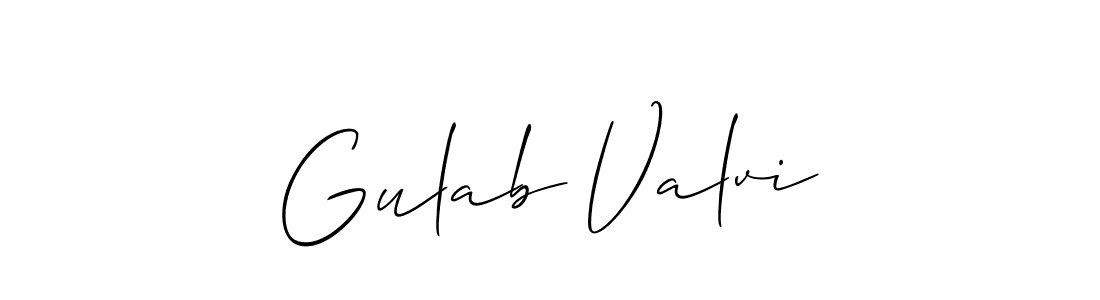 Make a short Gulab Valvi signature style. Manage your documents anywhere anytime using Allison_Script. Create and add eSignatures, submit forms, share and send files easily. Gulab Valvi signature style 2 images and pictures png