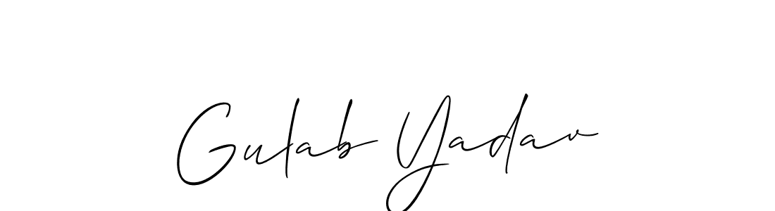 Also You can easily find your signature by using the search form. We will create Gulab Yadav name handwritten signature images for you free of cost using Allison_Script sign style. Gulab Yadav signature style 2 images and pictures png
