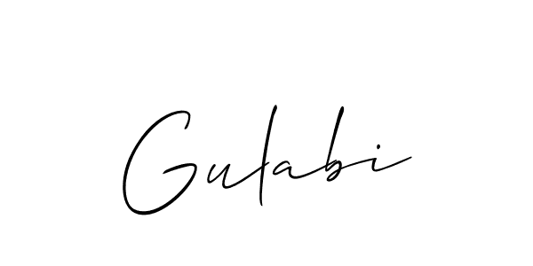 Create a beautiful signature design for name Gulabi. With this signature (Allison_Script) fonts, you can make a handwritten signature for free. Gulabi signature style 2 images and pictures png