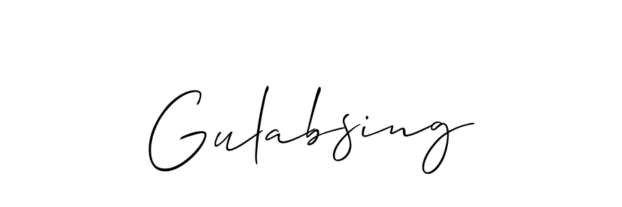 The best way (Allison_Script) to make a short signature is to pick only two or three words in your name. The name Gulabsing include a total of six letters. For converting this name. Gulabsing signature style 2 images and pictures png