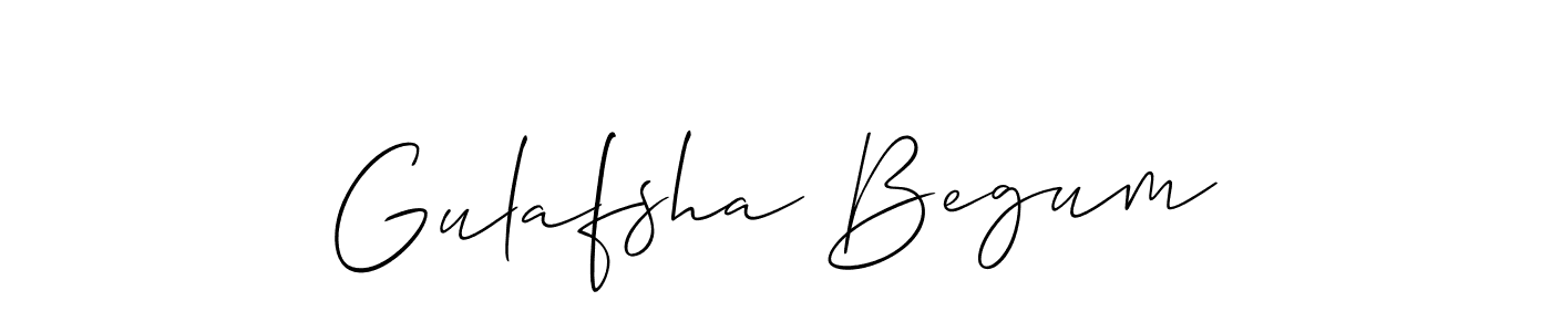 Create a beautiful signature design for name Gulafsha Begum. With this signature (Allison_Script) fonts, you can make a handwritten signature for free. Gulafsha Begum signature style 2 images and pictures png