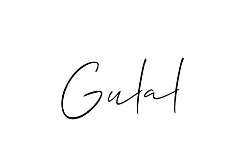 Design your own signature with our free online signature maker. With this signature software, you can create a handwritten (Allison_Script) signature for name Gulal. Gulal signature style 2 images and pictures png
