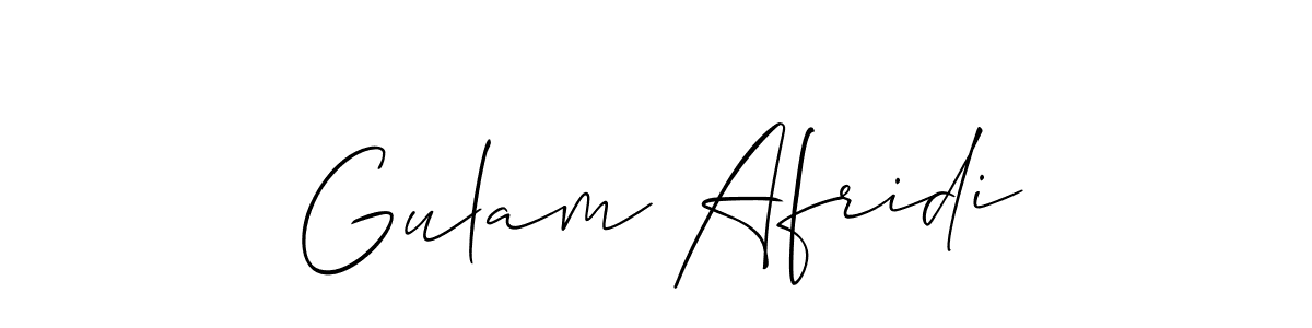 Use a signature maker to create a handwritten signature online. With this signature software, you can design (Allison_Script) your own signature for name Gulam Afridi. Gulam Afridi signature style 2 images and pictures png